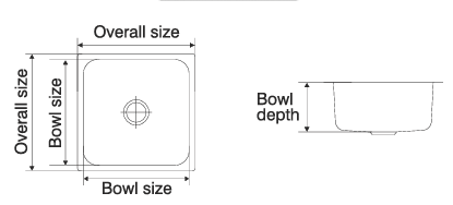 SS SINK 1.0 BOWL W/O DRAIN BOARD (DEPTH 9  )OMNI SMALL - NIRALI -  ( SATIN - SILENT SQUARE - 460x460 mm - 18.4inchX18.4inch )