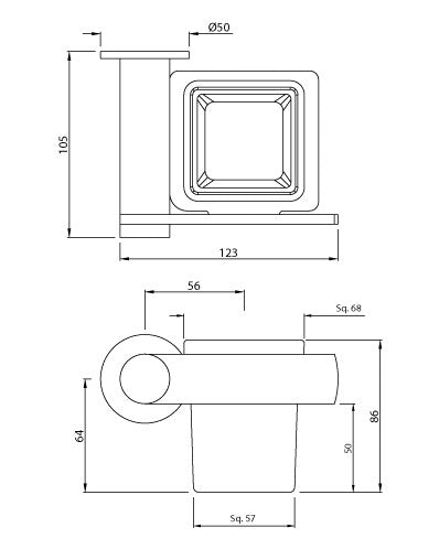 TUMBLER HOLDER - ARTIZE FAUCET - ( GRAPHITE - ONYX - 0x15 mm - 0inchX0.5inch )