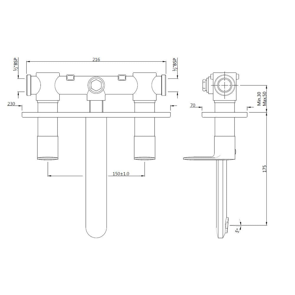 2 CONC STOP WITH BASIN SPT - JAQUAR FAUCETS - ( CHROME - OPAL PRIME - 0x15 mm - 0inchX0.5inch )