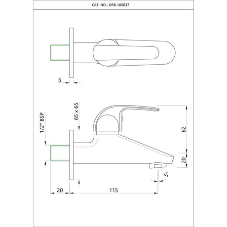 BIB COCK WITH WALL FLANGE - ESSCO FAUCET -  ( CHROME - ORBIT - 0x15 mm - 0inchX0.5inch )