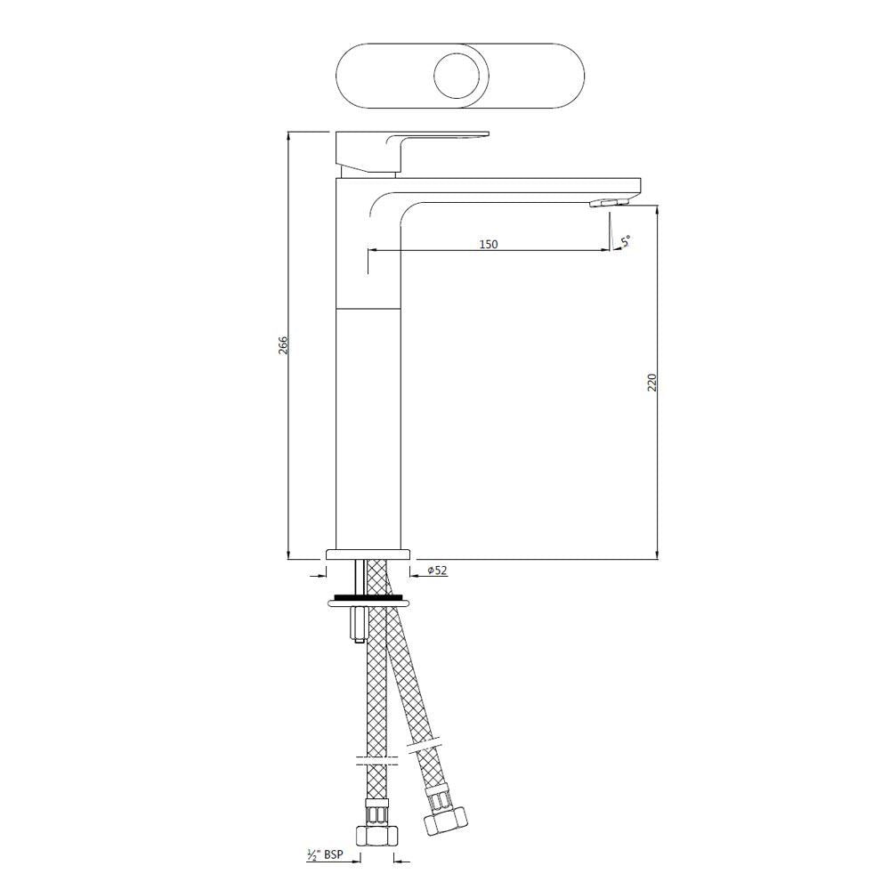 S.L. B/MIXER 150MM EXTD BRAIDED PIPES - JAQUAR FAUCETS - ( CHROME - ORNAMIX PRIME - 0x15 mm - 0inchX0.5inch )
