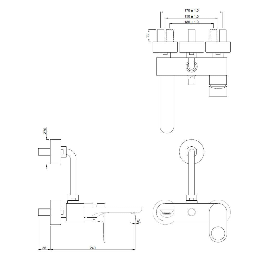 S.L. WALL MIXER WITH UPPER BEND - JAQUAR FAUCETS - ( CHROME - ORNAMIX PRIME - 0x15 mm - 0inchX0.5inch )