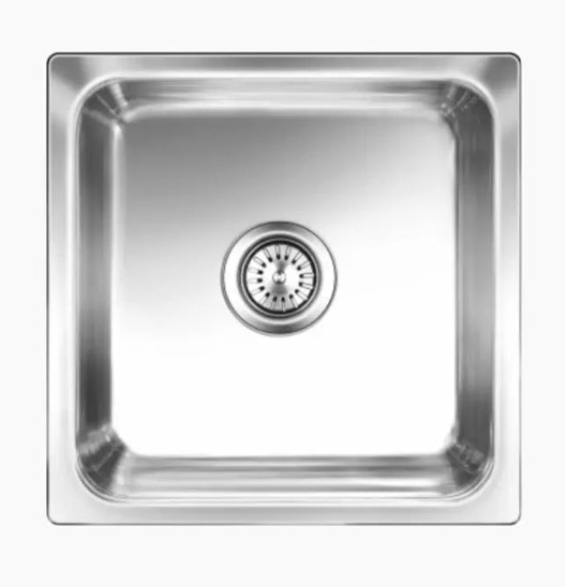 SS SINK 1.0 BOWL W/O DRAIN BOARD (DEPTH 9  )OMNI SMALL - NIRALI -  ( SATIN - SILENT SQUARE - 460x460 mm - 18.4inchX18.4inch )