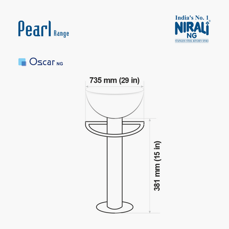 SS OSCAR STAND - NIRALI -  ( SATIN - PEARL RANGE - 735x381 mm - 29inchX15inch )
