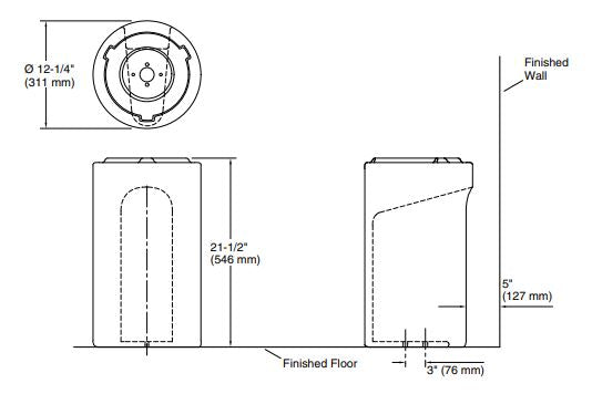 VEIL FULL PEDESTAL FOR 20701-0 - KOHLER - KOHLER LUXURY -  ( WHITE - LUXURY - 564x311 mm - 22.5inchX12inch )
