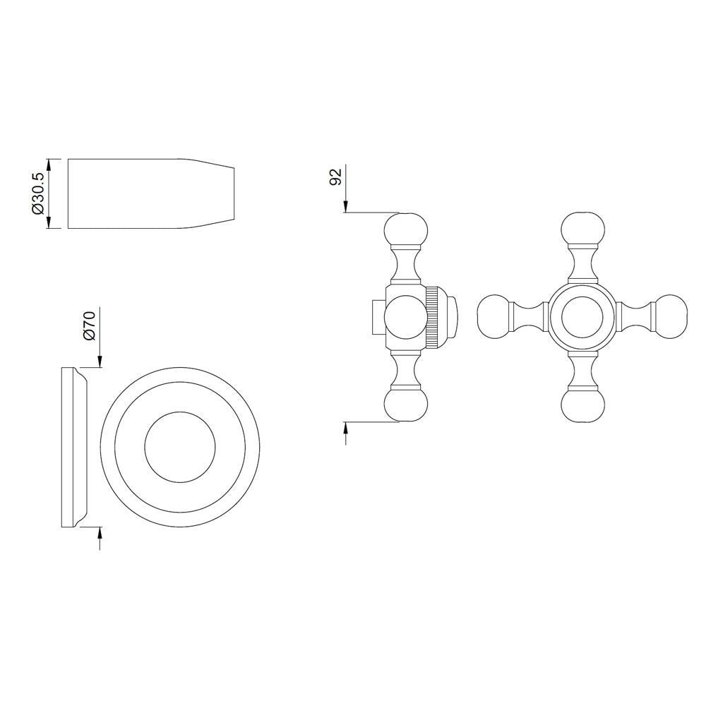 EXPOSED PART KIT OF CONCEALED STOP COCK - JAQUAR FAUCETS -  ( BLACK MATT - QUEENS - 0x15 mm - 0inchX0.5inch )