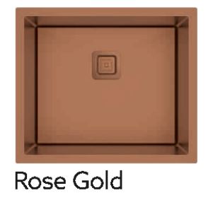 1 BOWL W/O DRAIN BOARD (DEPTH 8INCH) THK 1MM - CARYSIL -  ( ROSE GOLD MATT - MICRO RADIUS R10 - 610x457 mm - 24inchX18inch )