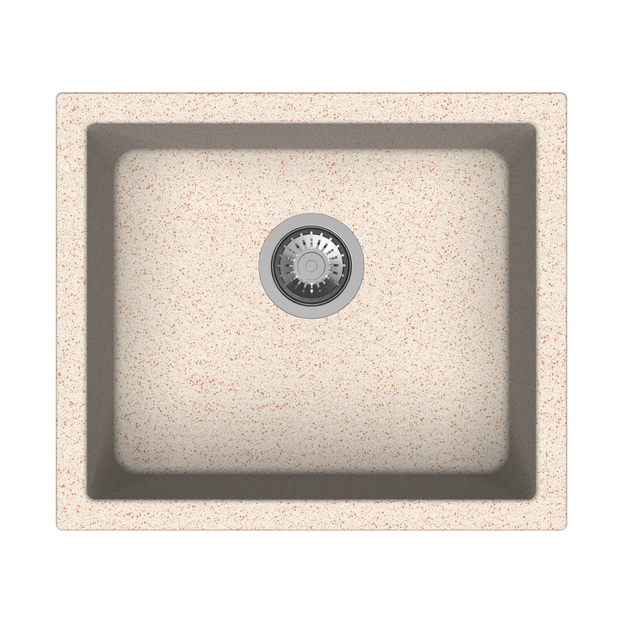 QUARTS 1.0 BOWL W/O DRAIN BOARD (DEPTH 8INCH) - CARYSIL -  ( GRANITE CORNFLAKES - SALSA - 533x457 mm - 21inchX18inch )