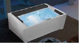 WHIRLPOOL BATH TUB W/SS FRAME (HT-680MM) - OYSTER - ( WHITE - SEASIDE - 1850x1275 mm - 74inchX51inch )