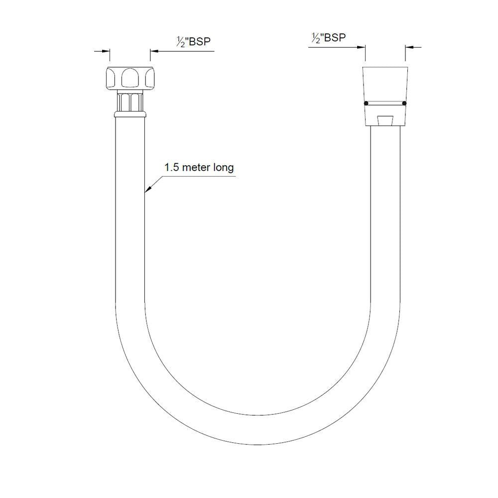 EASY FLEX TUBE 1.5MTR - JAQUAR FAUCETS -  ( BLACK MATT - SHOWER ACC. - 0x0 mm - 0inchx0inch )