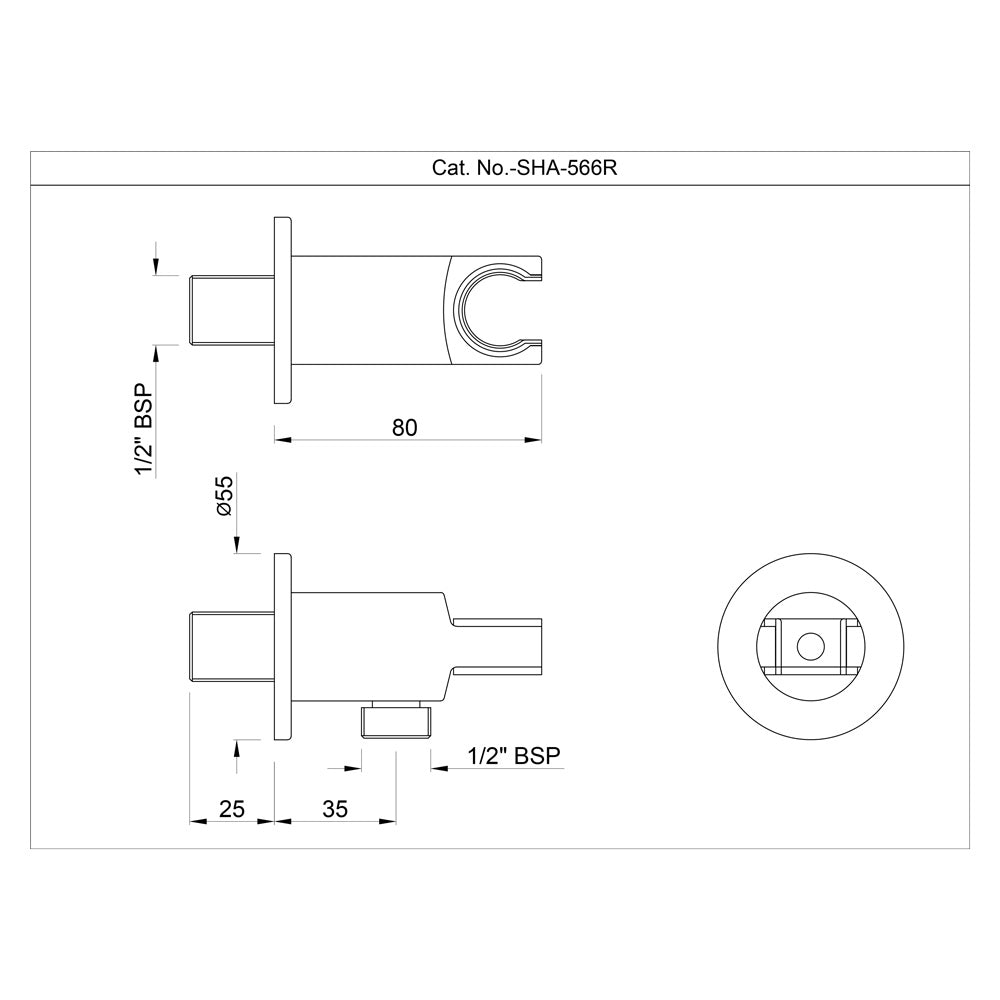 WALL OUTLET WITH SHOWER HOOK ROUND - JAQUAR FAUCETS - ( STAINLESS STEEL FINISH - SHOWER ACC. - 0x15 mm - 0inchX0.5inch )
