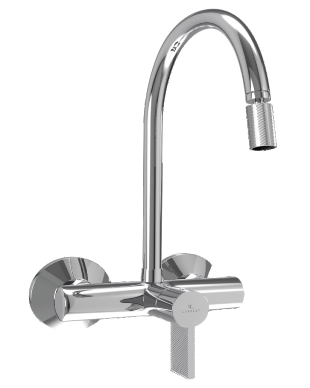 KITCHEN MIXER SINGLE LEVER WALL MOUNTED WITH SWIVEL SPOUT - LUXELET - ( CHROME - NEOTRA - 0x15 mm - 0inchX0.5inch )