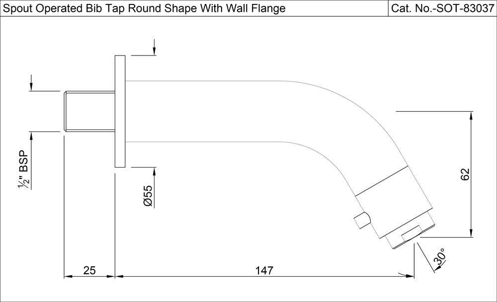 BIB COCK SPOUT OPERATED - JAQUAR FAUCETS - ( BLACK MATT - SPOUT OP.TAP - 0x15 mm - 0inchX0.5inch )