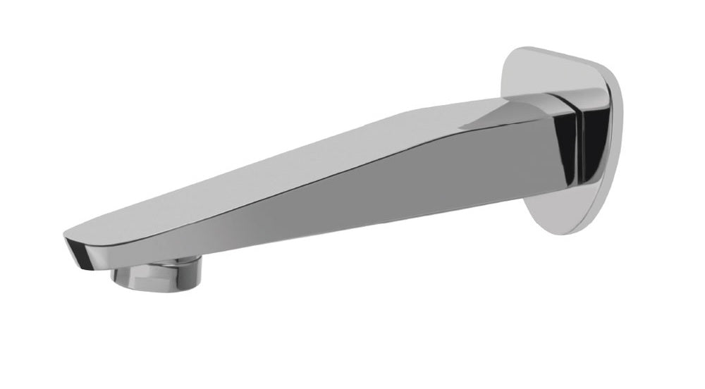 BATH TUB SPOUT W/BUTTON & FLANGE - ESSCO FAUCET -  ( CHROME - ORBIT - 0x15 mm - 0inchX0.5inch )