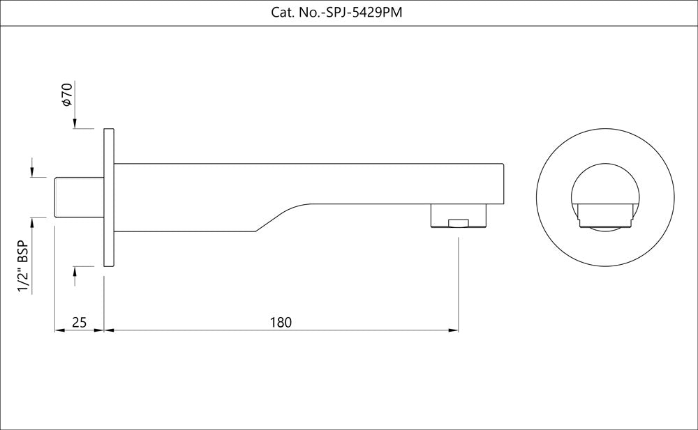 BATHTUB SPOUT WITH WALL FLANGE - JAQUAR FAUCETS -  ( CHROME - FLORENTINE PRIME - 0x15 mm - 0inchX0.5inch )