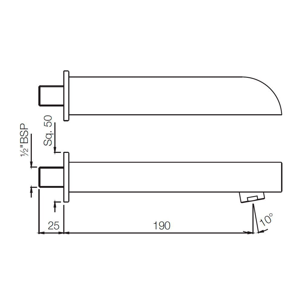 PLAIN SPOUT - JAQUAR FAUCETS -  ( CHROME - SPOUT - 0x15 mm - 0inchX0.5inch )
