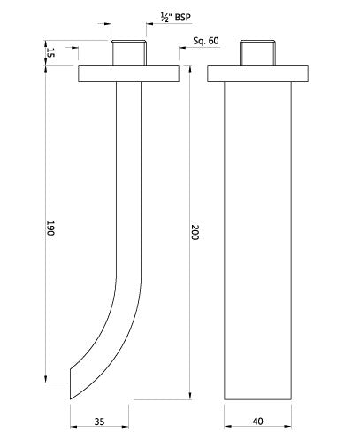 PLAIN SPOUT - ARTIZE FAUCET - ( CHROME - SPOUT - 0x0 mm - 0inchx0inch )