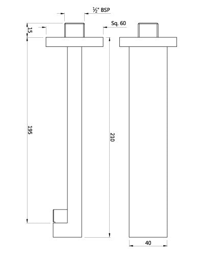 PLAIN SPOUT - ARTIZE FAUCET - ( BLACK MATT - SPOUT - 0x15 mm - 0inchX0.5inch )