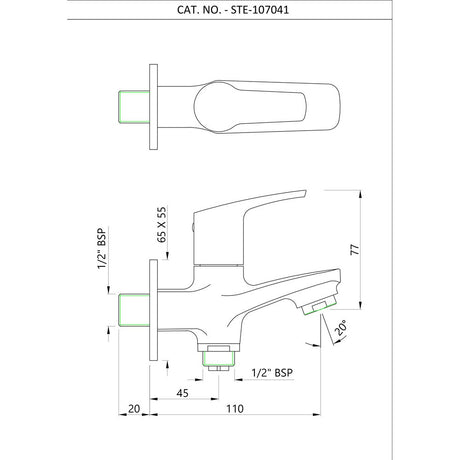 2-WAY BIB COCK WITH WALL FLANGE - ESSCO FAUCET -  ( CHROME - STELLA - 0x15 mm - 0inchX0.6inch )