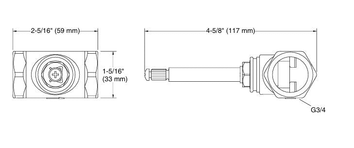 APT INLINE STOP VALVE G3/4 G19MM - KOHLER POPULAR - ( - POPULAR - 0x0 mm - 0inchx0inch )