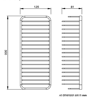 WALL MOUNTED FRONT SHELF - AQUANT -  ( BRUSHED GOLD - ACCESSORIES - 300x120x80 mm - 12inchX4.8inchX3.2inch )