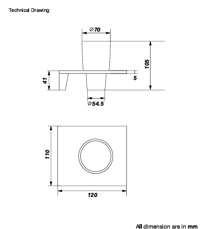 TUMBLER HOLDER - AQUANT -  ( BRUSHED GOLD - ACCESSORIES - 120X110 mm - 4.8inchx4.4inch )