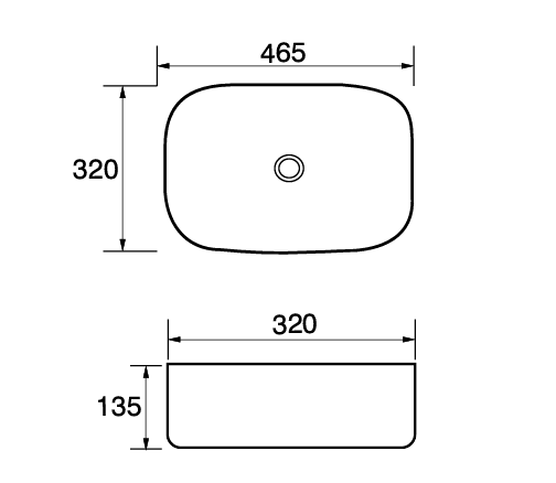 TABLE TOP WASH BASIN - AQUANT -  ( MATT BLACK-460x325x135mm-18.4X13ix5.4inch)