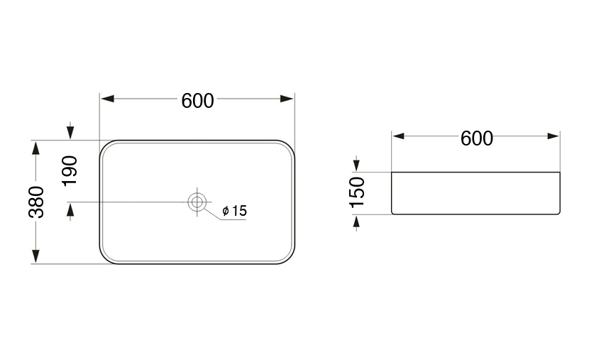 TABLE MOUNTED CERAMIC WASH BASIN - AQUANT-( ROYAL NAVY MATT-610x380x150 mm - 24.4inchX15.2inchX6inch )