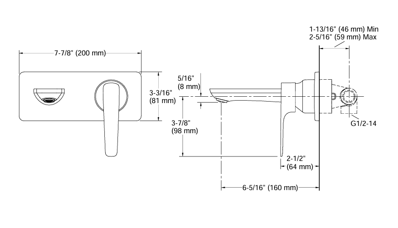 ALEO WALL MOUNT BATHROOM SINK FAUCET 9.0 IPM - KOHLER PREMIUM -  ( VIBRANT BRUSHED ROSE GOLD - PREMIUM - 0x15 mm - 0inchX0.6inch )