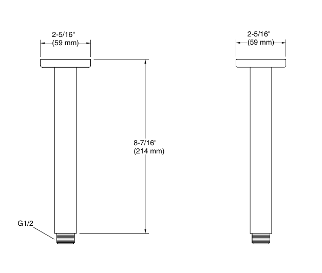 COMPLEMENTARY-CEILING MOUNT SHOWER ARM - KOHLER PREMIUM -  ( POLISHED CHROME - PREMIUM - 0x0 mm - 0inchx0inch )