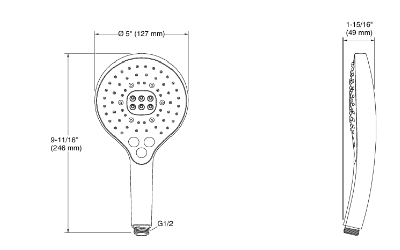 RAINDUET 3.0 HANDSHOWER - KOHLER PREMIUM -  ( MATT BLACK - PREMIUM - 0x0 mm - 0inchx0inch )