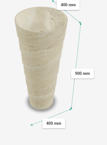 CAVES CREMA W/TOP HOLE STONE PED W/BASIN - AQUANT - ( INDONESIA - TRAVERTINE MARBLE - 900x400 mm - 36inchX16inch )