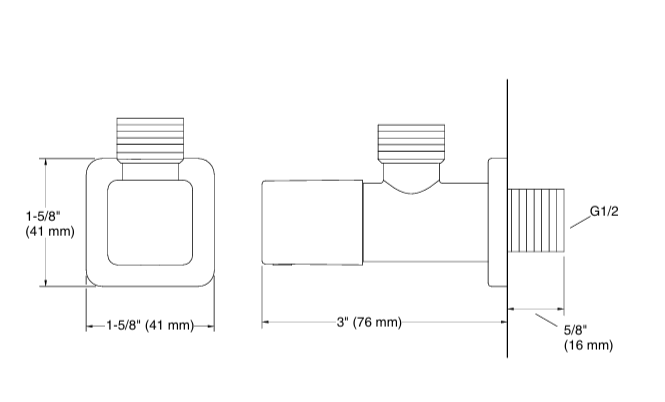 COMPLEMENTARY-ANGLE VALVE - KOHLER POPULAR - ( POLISHED CHROME - POPULAR - 0x0 mm - 0inchx0inch )