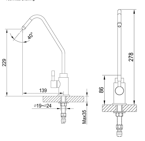 SINK COCK FOR RO CONNECTION - AQUANT - ( BRASS - - 0x0 mm - 0inchx0inch )