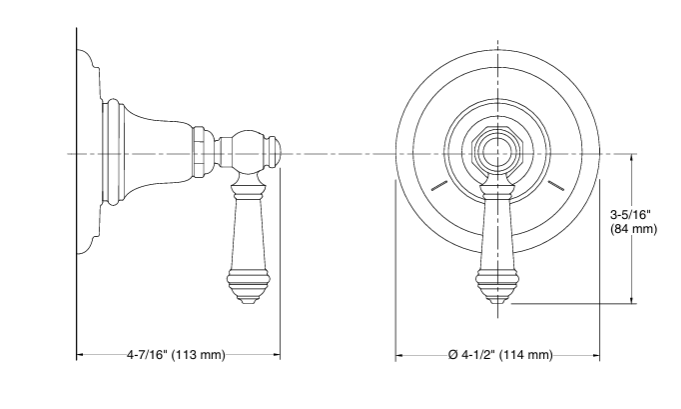 ARTIFACTS MASTERSHOWER VOLUME CONTROL VALVE TRIM WITH LEVER HANDLE - KOHLER LUXURY - ( - LUXURY - 0x0 mm - 0inchx0inch )