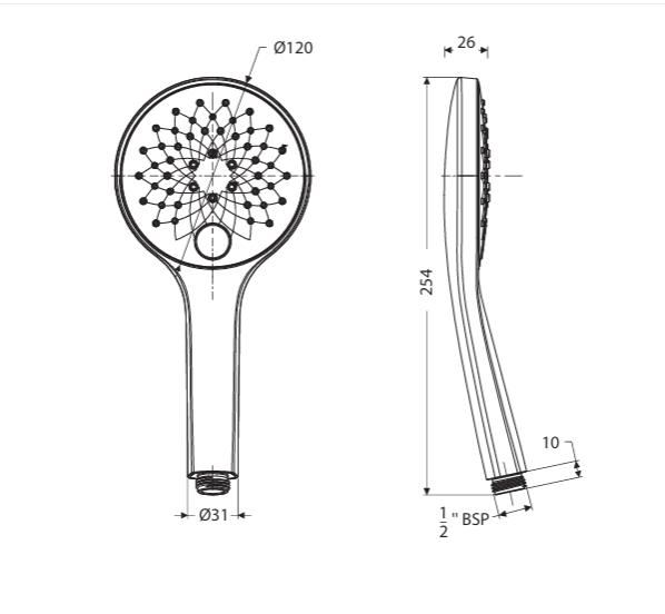 3 FLOW HANDSHOWER & 1.5 M CP FLEX.TUBE WITH HOOK - HINDWARE FAUCETS - ( POLISHED CHROME - URBAN SHOWERS - 0x0 mm - 0inchx0inch )