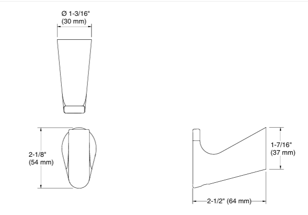 ACCENT-SINGLE ROBE HOOK - KOHLER PREMIUM - ( MATT BLACK - PREMIUM - 0x0 mm - 0inchx0inch )