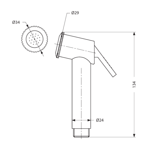 HF ABS WITH 1M PVC TUBE & WALL HOOK - HINDWARE FAUCETS - ( STAR WHITE - - 545x345 mm - 21.8inchX13.8inch )