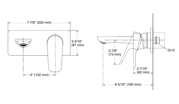 ALEO - WALL MOUNT BASIN MXR TRIM ONLY - KOHLER PREMIUM - ( POLISHED CHROME - PREMIUM - 0x15 mm - 0inchX0.5inch )