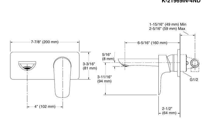 ALEO SL W/M LAV.FAUCETTRIM+VALVE - KOHLER PREMIUM - ( ROSE GOLD - PREMIUM - 0x0 mm - 0inchX0inch )