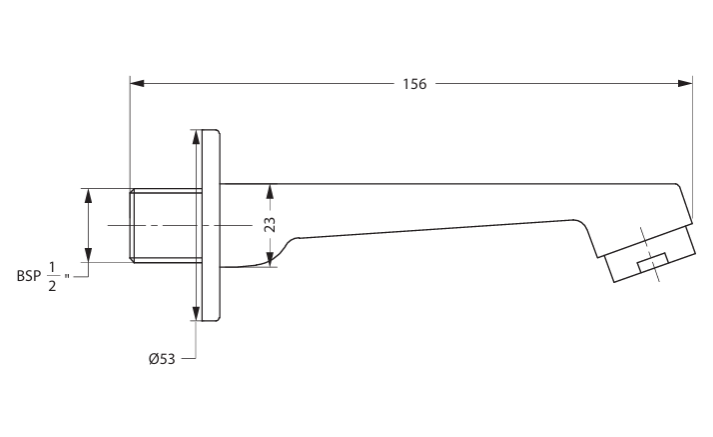 BATH TUB SPOUT - HINDWARE FAUCETS - ( POLISHED CHROME - - 0x15 mm - 0inchX0.5inch )