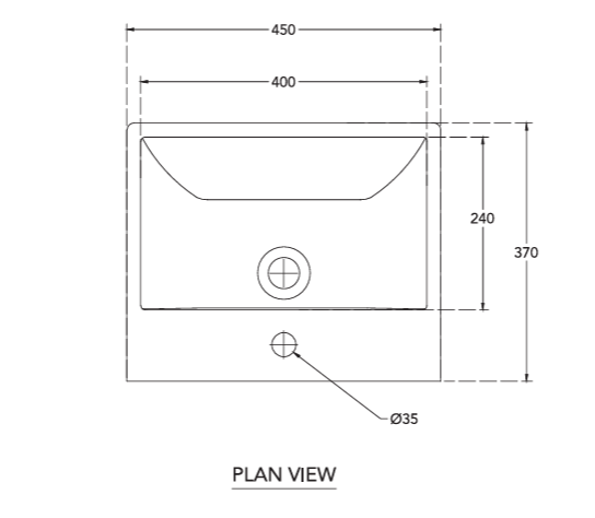 WASH BASIN W/MOUNT / TABLE TOP FABIO - HINDWARE - ( STAR WHITE - ART - 450x370 mm - 18inchX14.8inch )