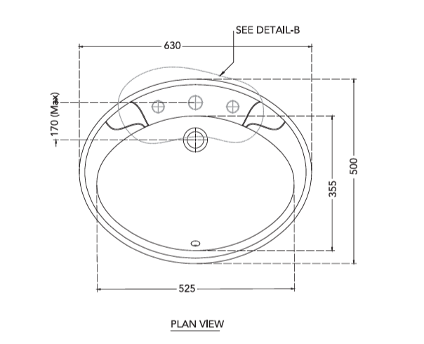 WASH BASIN OVAL RHAPSODY - HINDWARE - ( STAR WHITE - OVAL RHAPSODY - 630x500 mm - 25inchX20inch )