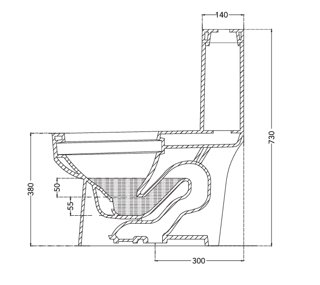 E.W.C VENICE ONE-PIECE S-TRAP 300MM - HINDWARE - ( STAR WHITE - ITALIAN - 0x0 mm - 0inchX0inch )