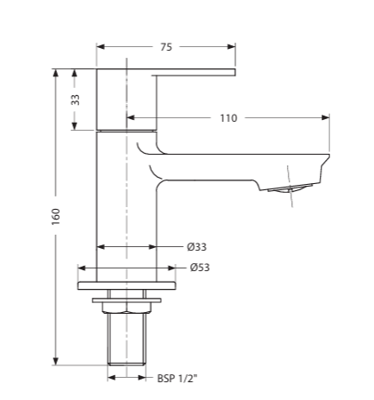PILLAR COCK - HINDWARE FAUCETS - ( POLISHED CHROME - ELEMENT-URBAN - 0x15 mm - 0inchX0.6inch )
