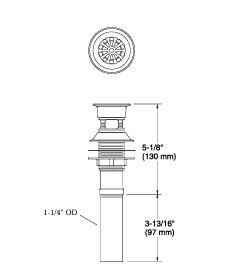 GRID DRAIN WITH OVERFLOW - KOHLER LUXURY - ( - LUXURY - 0x15 mm - 0inchX0.5inch )