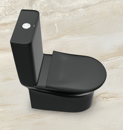 EWC ONE POECE CORA S-TRAP 220MM W/SOFT CLOSE SEAT COVER - HINDWARE - ( MATT BLACK - CORA - 675x380 mm - 27inchX15.2inch )