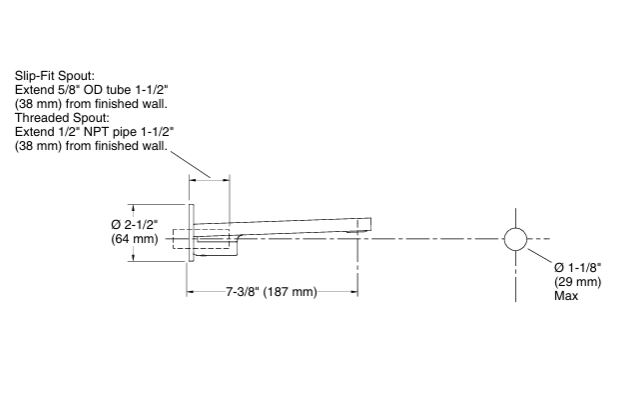COMPOSED WALL MOUNT BATH SPOUT - KOHLER LUXURY - ( VIBRANT BRUSHED MODERNE BRASS - LUXURY - 0x0 mm - 0inchx0inch )