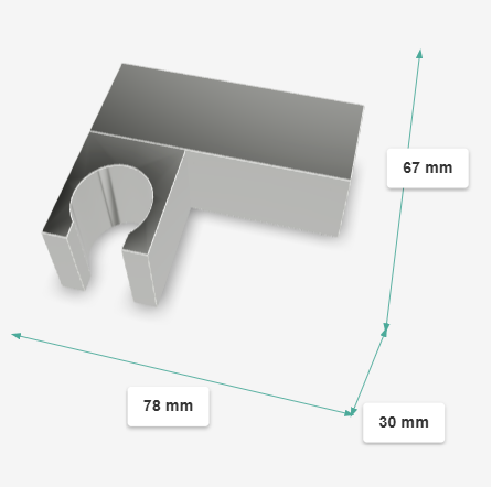 ABS WALL BRACKET SQUARE SWIVEL-AQUANT-(CHROME-0x15 mm - 0inchX0.5inch )