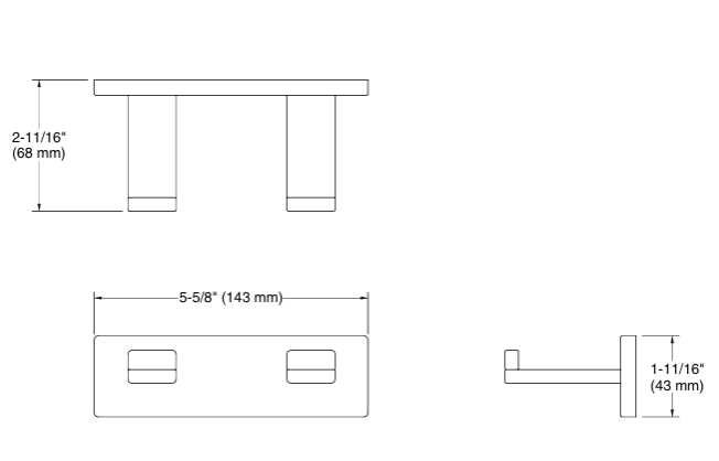 COMPLEMENTARY-SQUARE DOUBLE ROBE HOOK - KOHLER POPULAR - ( POLISHED CHROME - POPULAR - 0x0 mm - 0inchx0inch )